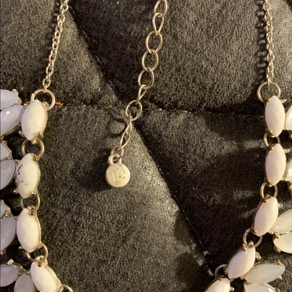 Lauren Co rad silver tone w white crystals 16” necklace 3” extender - Picture 3 of 4